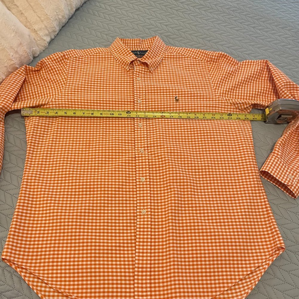 Ralph Lauren Men's Classic Fit Gingham Oxford Long Sleeve Polo Shirt Size XL - Picture 6 of 8